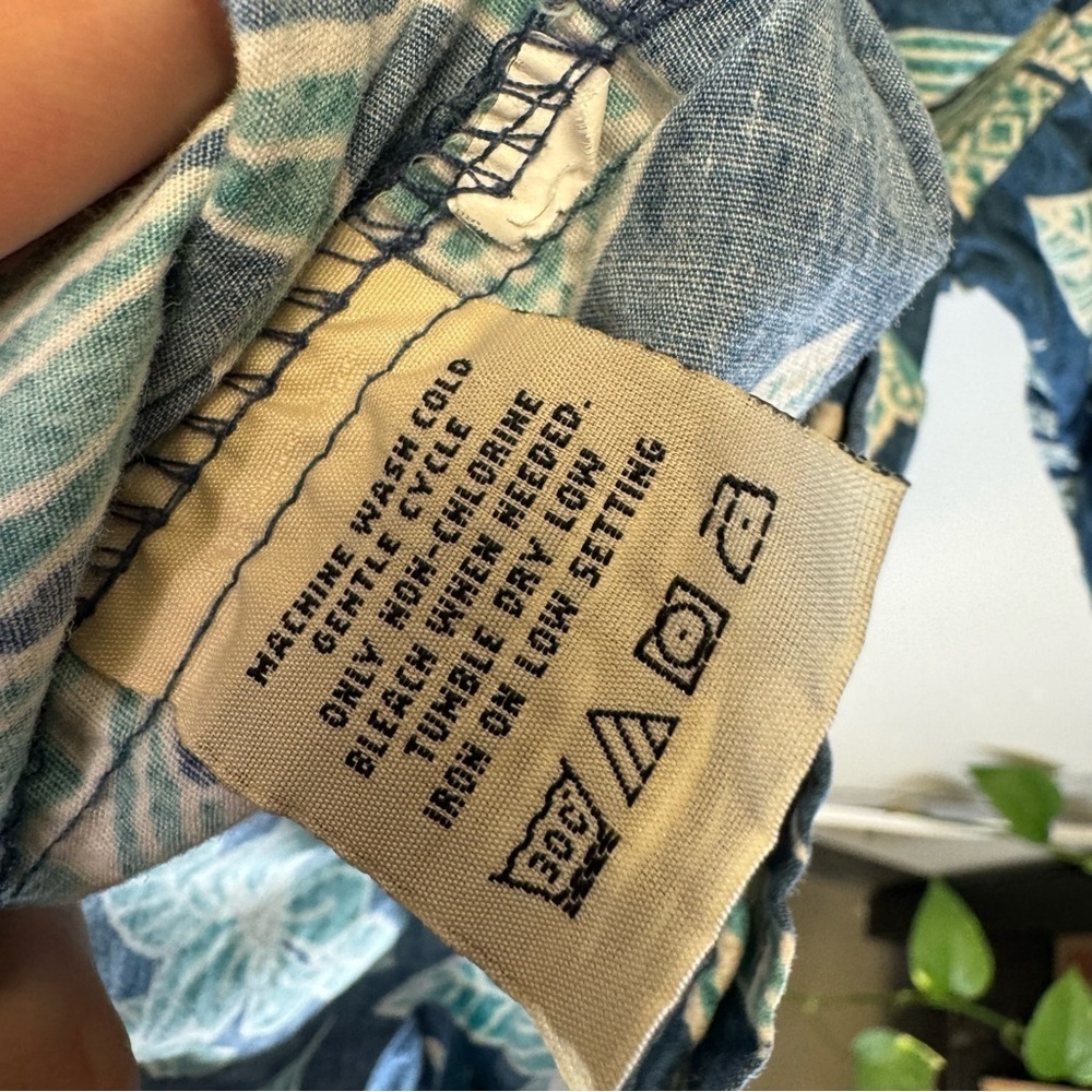 vintage Hawaiian Palm short sleeve button-down shirt blue men medium cotton - Picture 5 of 7